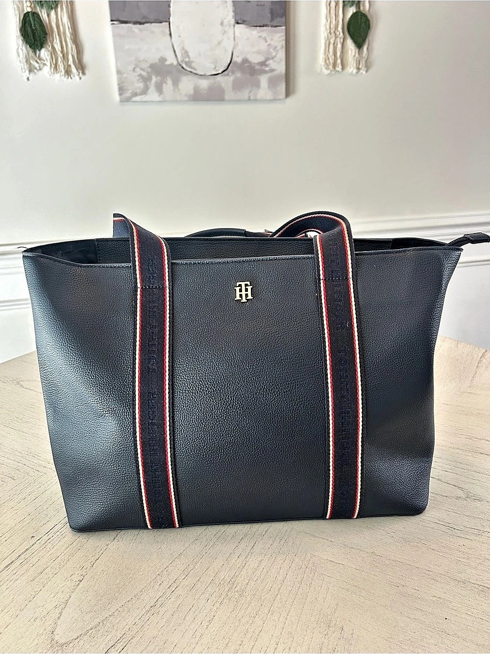 Tommy Hilfiger Signature Stripe Tote Bag Navy & Red
